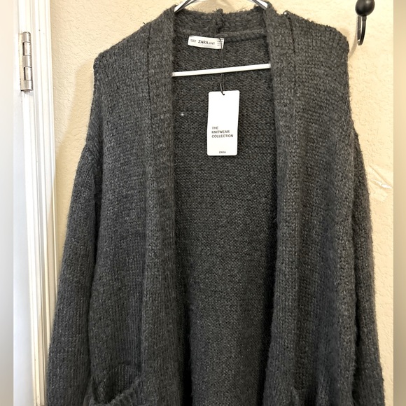 Zara cardigan grey sweater , alpaca and wool blend. Dropped shoulder. Size M. - Picture 5 of 14